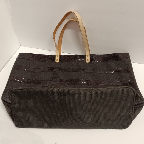 Sequin Muche et Muchette Large Black Sequin & Burlap Tote - Picture 4 of 11